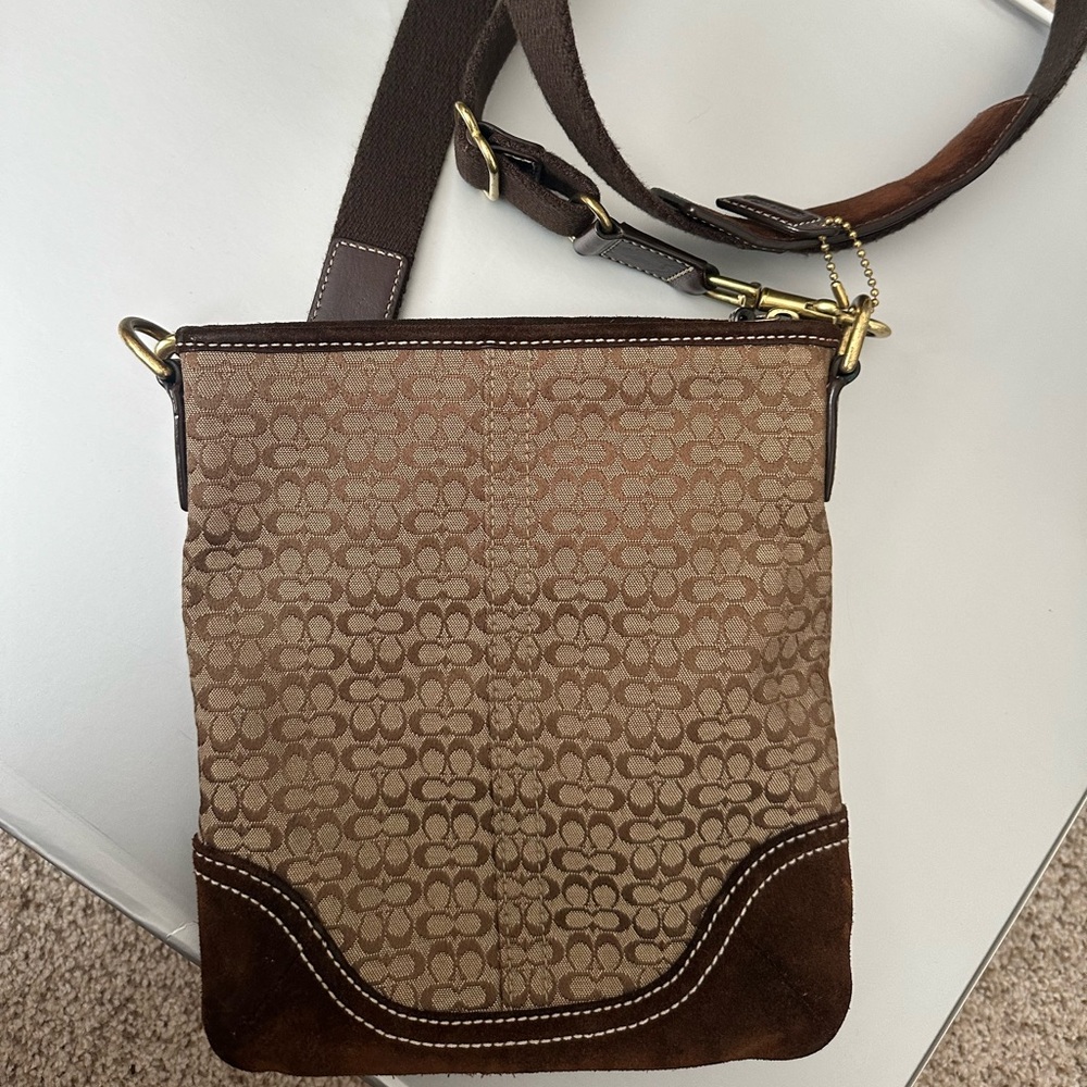 Coach Brown Patterned Crossbody Bag